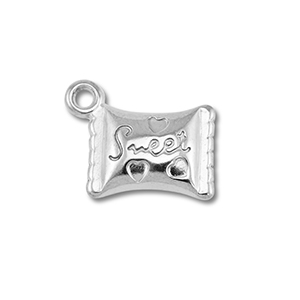 Roestvrij stalen (RVS) Stainless steel bedels snoepje Silver