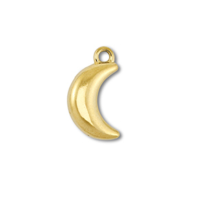 Roestvrij stalen (RVS) Stainless steel bedels maan Gold