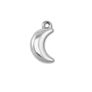 Roestvrij stalen (RVS) Stainless steel bedels maan Silver