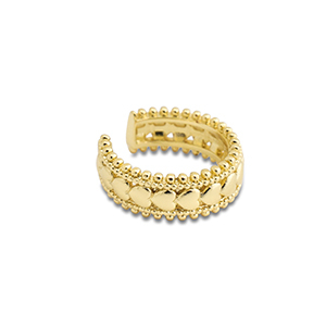 Roestvrij stalen (RVS) Stainless steel oorbellen ear cuff hart Gold