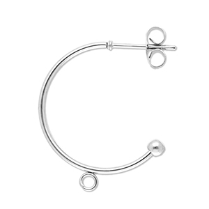 Roestvrij stalen (RVS) Stainless steel onderdelen oorbellen creolen met oogje Silver