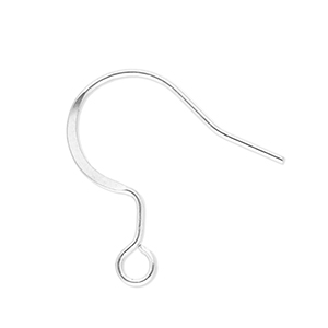 Roestvrij stalen (RVS) Stainless steel onderdelen oorbellen / oorhanger met oogje Silver