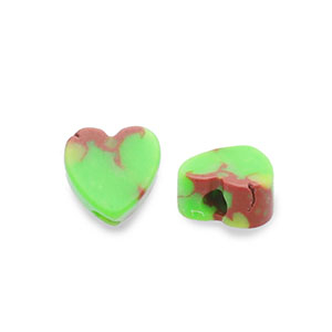 Natuursteen kralen calciet hart Bright green