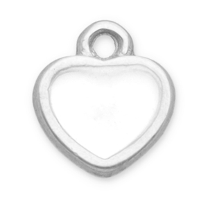 Roestvrij stalen (RVS) Stainless steel bedels hart Silver-white