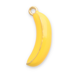 Roestvrij stalen (RVS) Stainless steel bedels banaan Gold-yellow