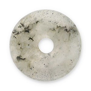 Natuursteen hangers agaat donut 16mm Transparent grey-black