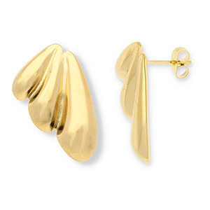 Roestvrij stalen (RVS) Stainless steel oorbellen / oorstekers Gold