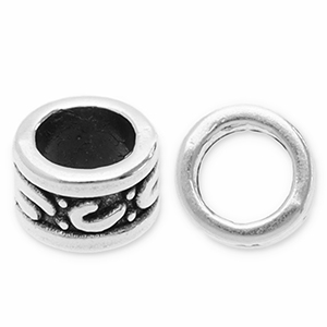 Kralen DQ metaal tube Antiek zilver (nikkelvrij)
