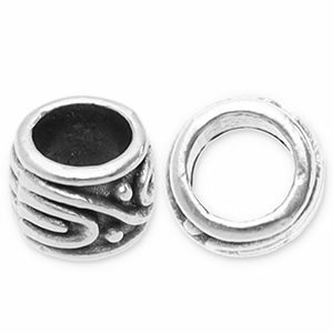 Kralen DQ metaal tube Antiek zilver (nikkelvrij)