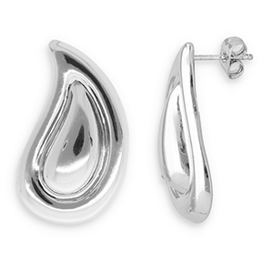 Roestvrij stalen (RVS) Stainless steel oorbellen / oorstekers druppel Silver