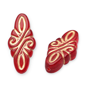 Acryl kralen ruit arabesk Red-gold