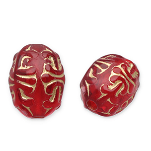 Acryl kralen ovaal Red-gold