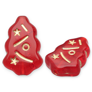 Acryl kralen kerstboom Red-gold