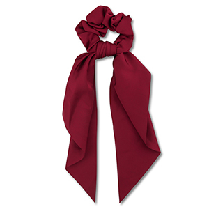 Scrunchies haarelastiek met lint Dark red