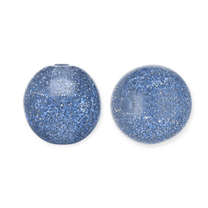 8 mm acryl kralen met glitter Montana blue-silver