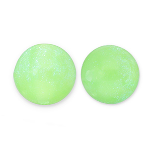 12 mm acryl kralen met glitter Light green-turquoise