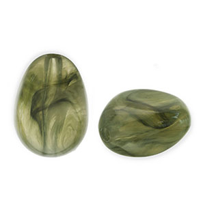 Acryl kralen ei-vormig Olive green