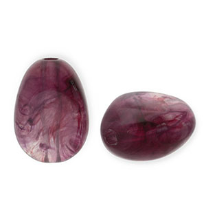 Acryl kralen ei-vormig Aubergine 