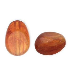 Acryl kralen ei-vormig Orange brown