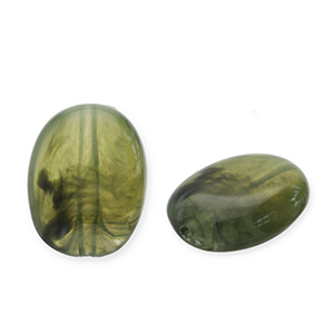 Acryl kralen ovaal Olive green