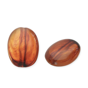 Acryl kralen ovaal Orange brown