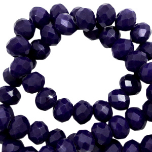 Top Facet kralen 4x3 mm disc Princess blue-pearl shine coating