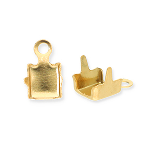 Roestvrij stalen (RVS) Stainless steel onderdelen eindkapjes voor strass chain 3mm Gold