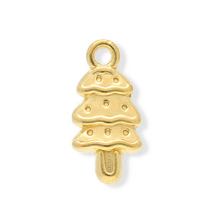 Roestvrij stalen (RVS) Stainless steel bedels kerstboom Gold