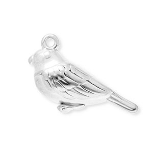 Roestvrij stalen (RVS) Stainless steel bedels vogel Silver