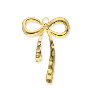 Roestvrij stalen (RVS) Stainless steel bedels strik Gold