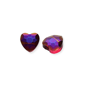 Fashion Facet kralen hart Burgundy red-AB coating