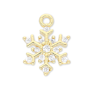Brass TQ metaal bedels sneeuwvlok Gold-transparent
