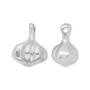 Bedels DQ metaal knoflook Antiek zilver (Nikkelvrij)