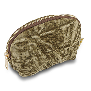 BY31&reg; Etui velvet met gestikte cirkels Olive brown