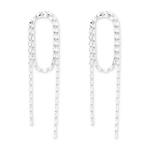 Eco-brass&reg; metaal oorbellen / oorstekers met zirkonia Silver-crystal