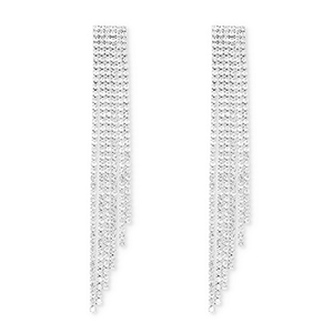 Eco-brass&reg; metaal oorbellen / oorstekers met strass Silver-crystal