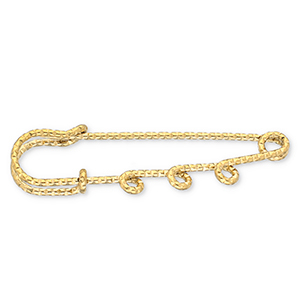 Roestvrij stalen (RVS) Stainless steel onderdelen sierspeld met 3 oogjes Gold