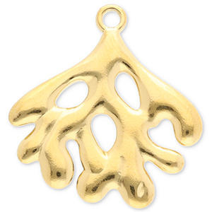 Roestvrij stalen (RVS) Stainless steel bedels koraal Gold