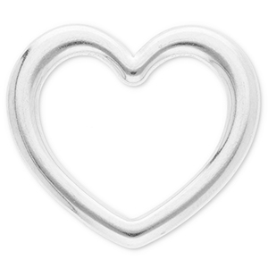 Roestvrij stalen (RVS) Stainless steel onderdelen tussenstuk hart Silver