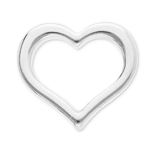 Roestvrij stalen (RVS) Stainless steel onderdelen tussenstuk hart Silver