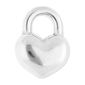 Roestvrij stalen (RVS) Stainless steel bedels hart Silver