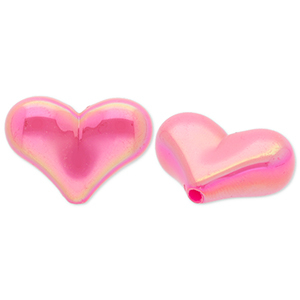 Acryl kralen hart Dark pink-AB coating