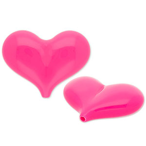 Acryl kralen hart Dark pink