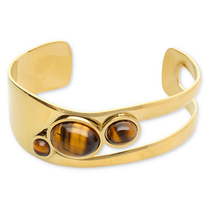 Roestvrij stalen (RVS) Stainless steel armbanden bangle Gold-golden brown