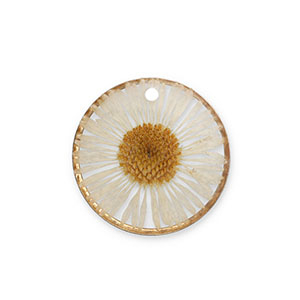 Bedels met gedroogde bloemetjes Gold-beige
