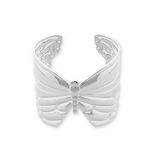 Roestvrij stalen (RVS) Stainless steel armbanden bangle vlinder Silver