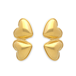 Roestvrij stalen (RVS) Stainless steel oorbellen / oorstekers hartjes Gold