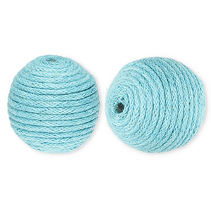 22 mm acryl kralen met waxkoord Light blue