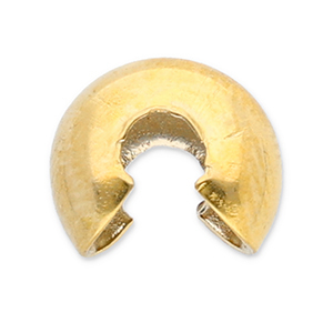 Roestvrij stalen (RVS) Stainless steel onderdelen knijpkraal verbergers 6mm Gold