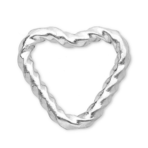 Roestvrij stalen (RVS) stainless steel onderdelen tussenstuk hart Silver